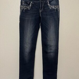 Miss Me Black Skinny Jeans with Rhinestone Details